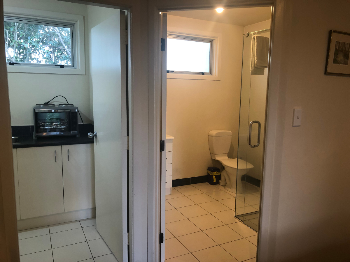 Kitchen And Bathroom Access In Corporate Studio At Mount View Motel In Hawera Of South Taranaki NZ